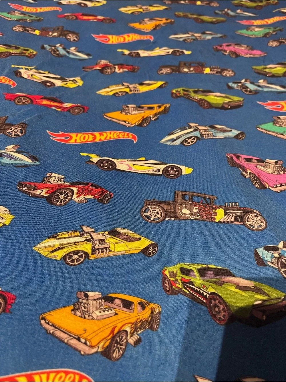 Posh Peanut Hot Wheels Blue and Orange Kids Blanket